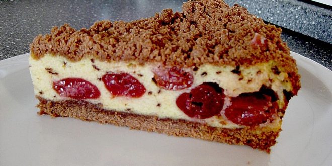 Cremigste Quark Streuselkuchen mit Vanille Kirschfüllung – REZEPTE VON ...