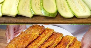 Panierte Zucchini Scheiben mit Parmesan in der Pfanne