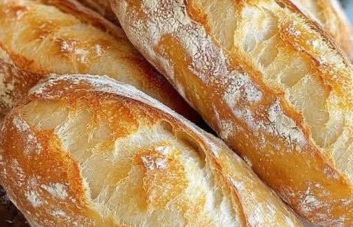 Frisch gebackene Mini Baguette-Brötchen auf Backpapier