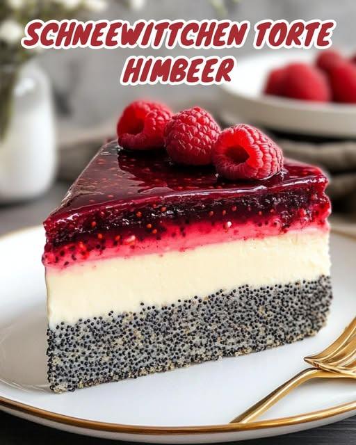 Schneewittchen-Torte mit Himbeer, Mohn &amp; Topfen – fruchtig &amp; cremig ...